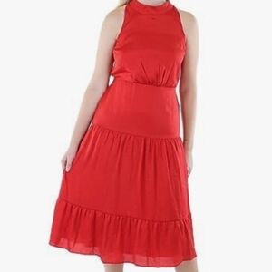 Nordstrom Rack Orange Tiered Midi Dress
